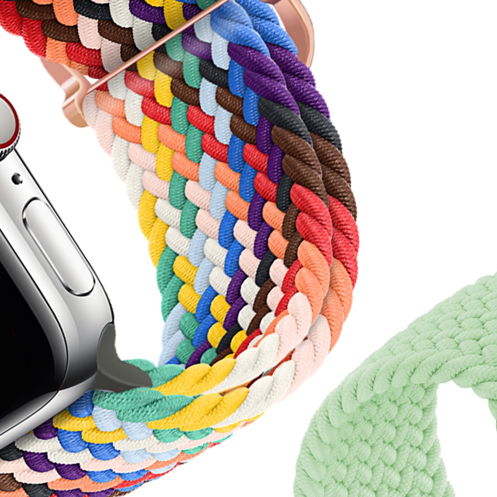 Dây Đeo Đồng Hồ Dạng Bện Co Giãn 44mm 40mm 65432 42mm 3 Dành Cho Apple Watch Se