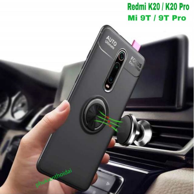 Ốp lưng Redmi K30 / K30 Pro / Redmi K20 / K20 Pro / Mi 9T dùng chung chống sốc giá đỡ  kiêm nhẫn hút ô tô Auto Focus