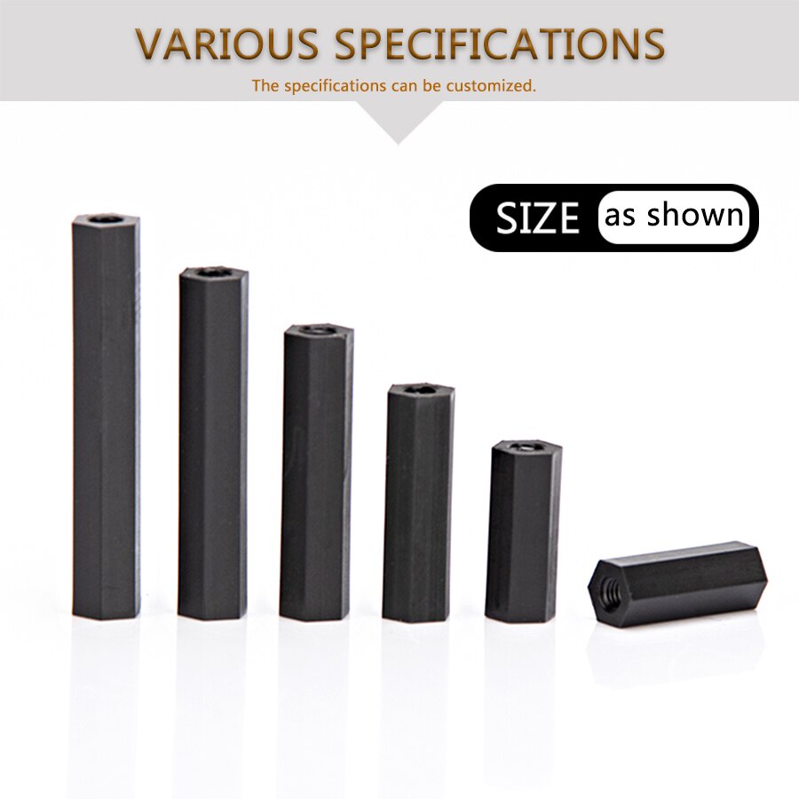 Đai Ốc Lục Giác Bằng Nhựa nylon Màu Đen m2 m2.5 Cho Nữ
