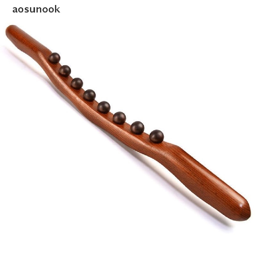 Aosunook 8 Hạt Gua Sha Gậy Mát Xa Cơ Thể Lưng Bằng Gỗ Carbon