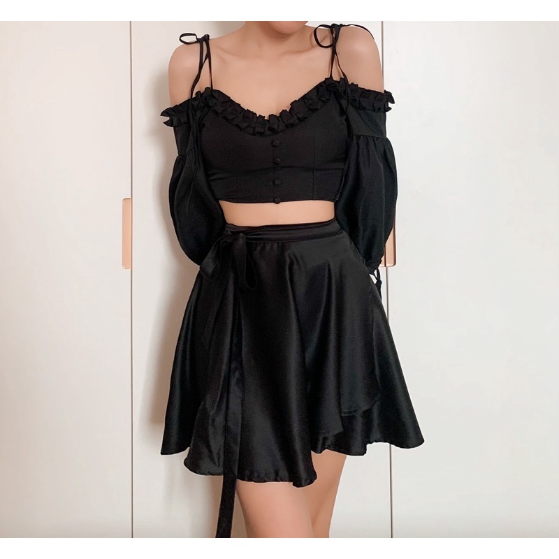 Lady Croptop - áo 2 dây bèo vai dáng ngắn - ẢNH SHOP TỰ CHỤP