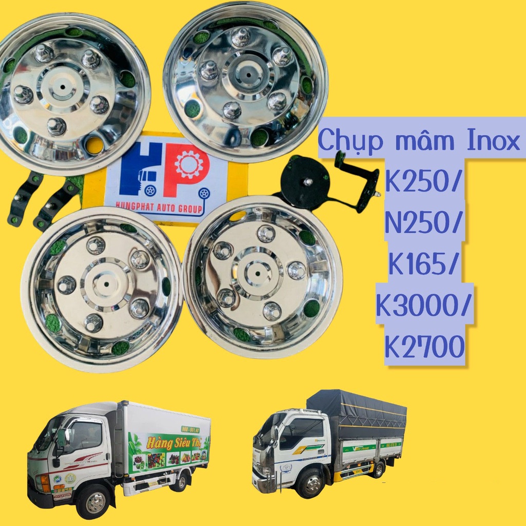 Ốp Chụp Mâm Inox Cho Xe Tải ,XE Ô TÔ, XE HƠI   K250, N250, K165, K3000, K2700