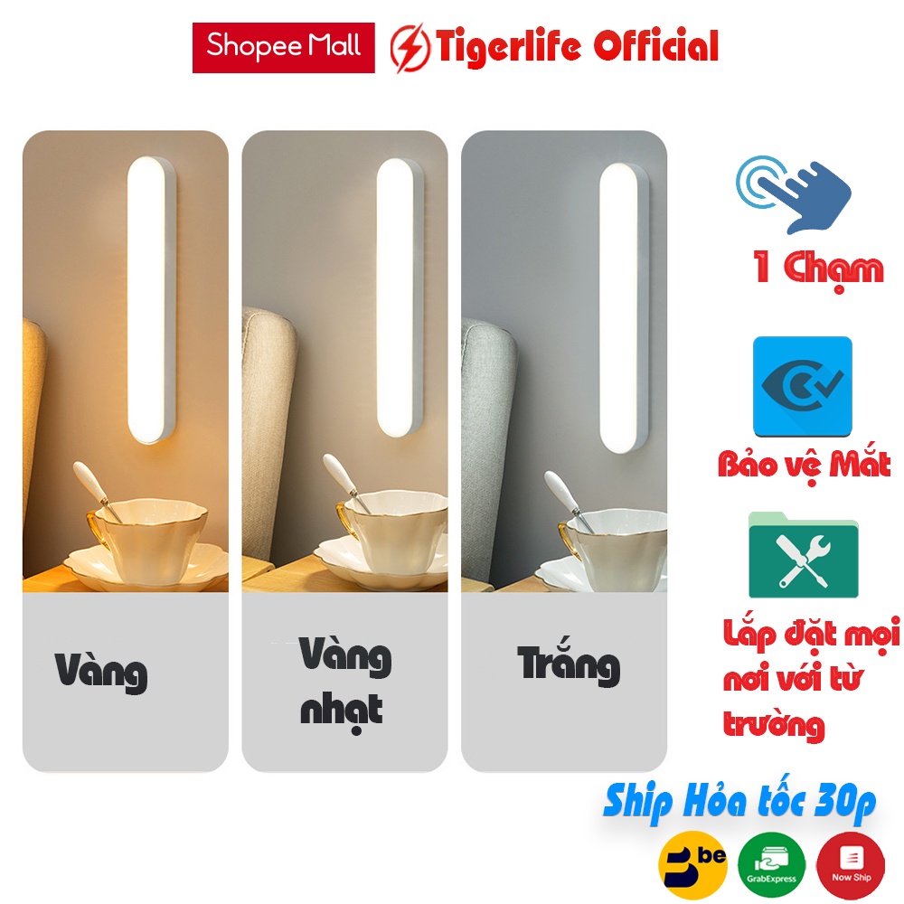 Đèn bàn Chống Cận Tigerlife 3 màu ánh sáng dán tường bàn học trang điểm tủ sách phòng ngủ cầu thang