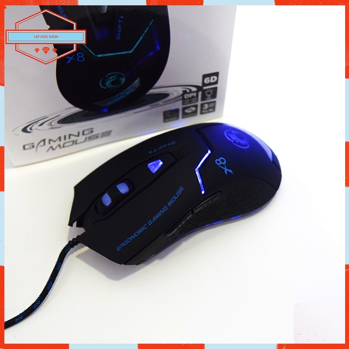 Chuột Máy Vi Tính Laptop PC Gaming Có Dây IMICE X8 Đèn Led Mouse Máy Tính Chuyên Game