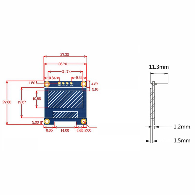 Mạch Chuyển Đổi 0.96 Inch Iic I2C Serial Gnd 128x64 Oled Lcd Led Cho Arduino