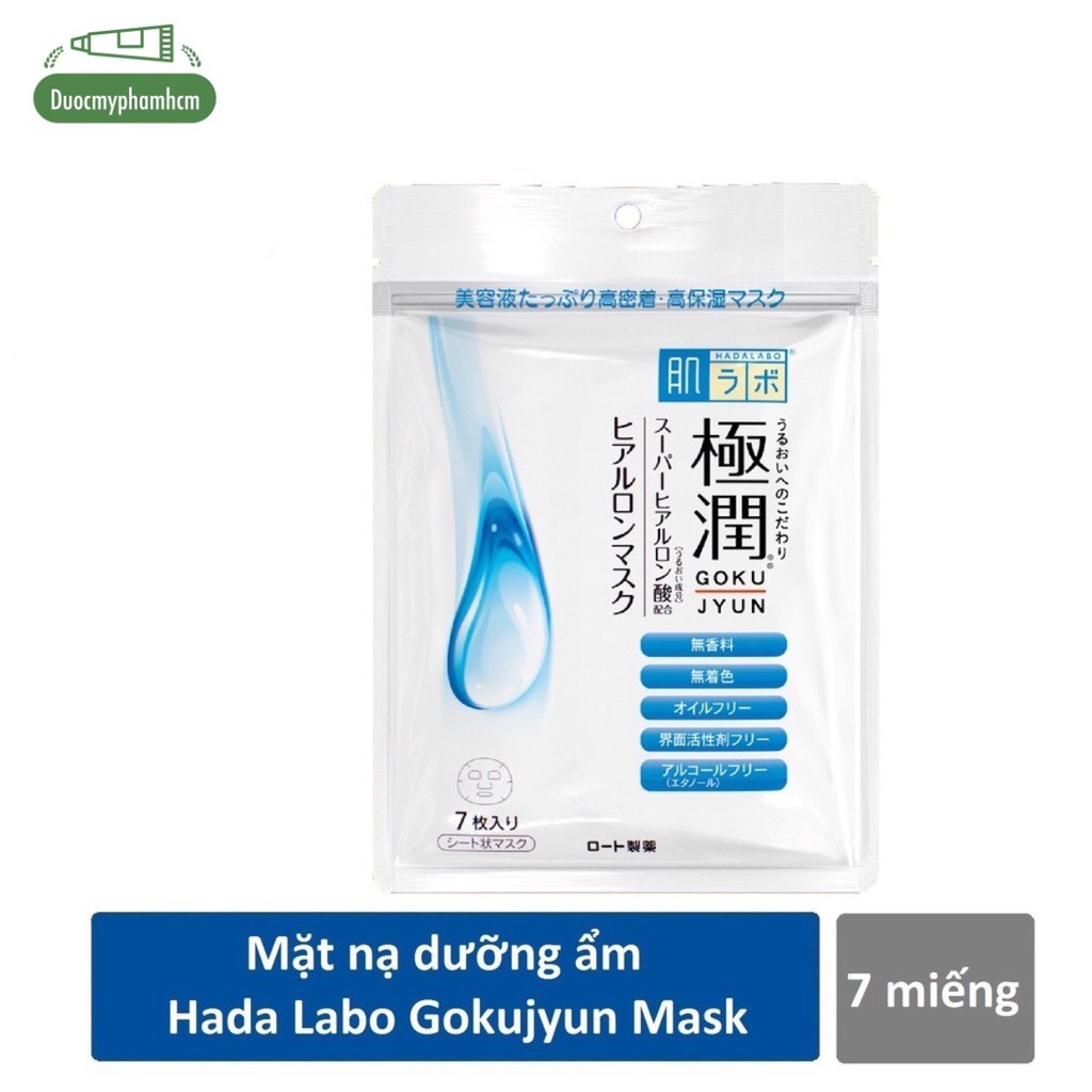 Mặt nạ dưỡng ẩm 7 miếng tối ưu Hada Labo Gokujyun Hyaluron Mask 7pcs