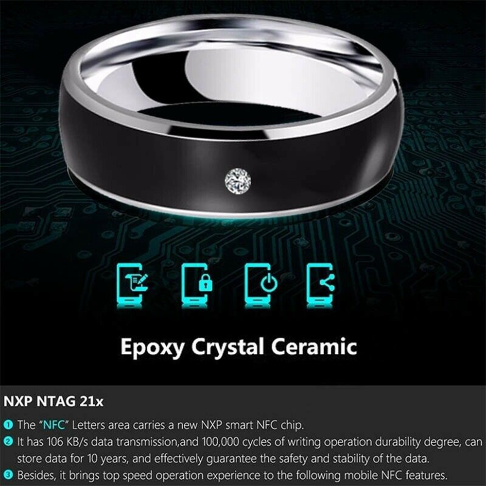 Nhẫn Đeo Tay Thông Minh Nfc Chống Nước Kết Nối Với Điện Thoại Android Tiện Dụng