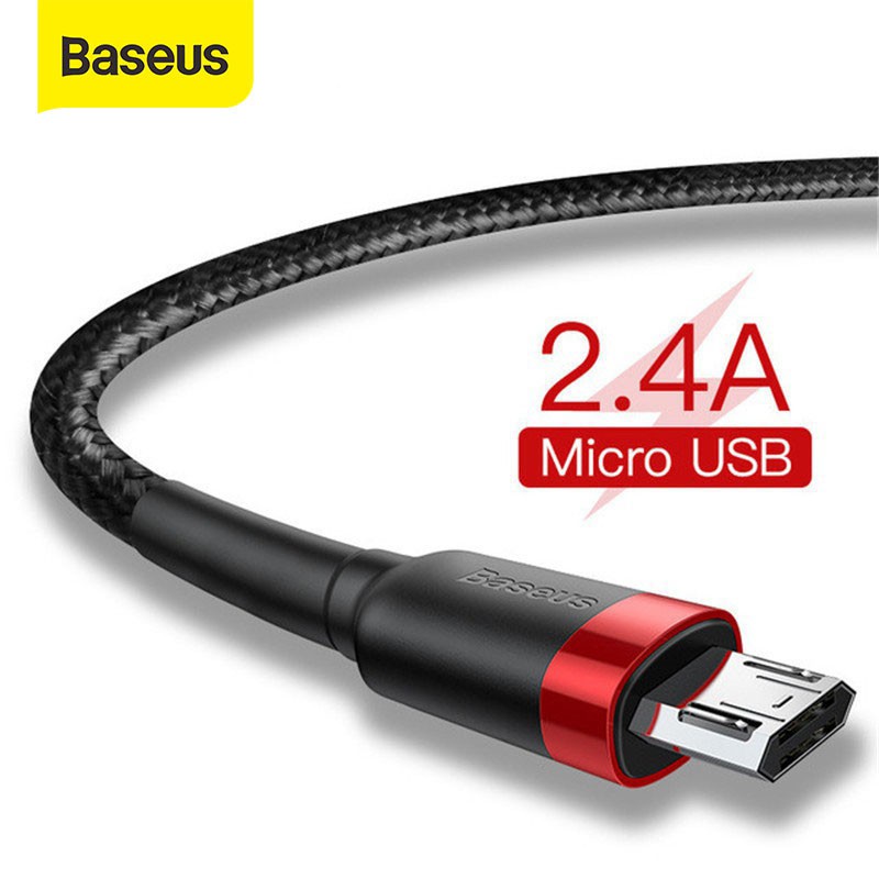 Baseus Cáp Micro USB 2.4A Sạc Nhanh Cho J7 Redmi Note 5 Pro Điện Thoại Di Động Android USB Micro Cáp Sạc dây Dữ Liệu