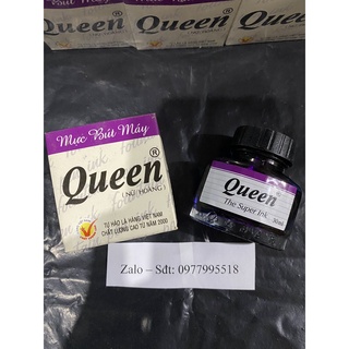 Mực Queen Dùng Cho Bút Máy Các Màu (Vỉ 12 Lọ)