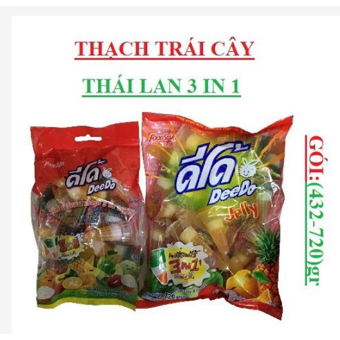 Thạch trái cây Deedo 3 lớp 720gr Thái Lan siêu ngon