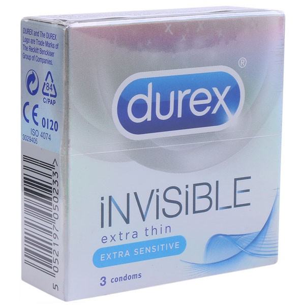 [Sỉ cho các shop bán lẻ] 60 hộp bao cao su Durex loại nhỏ - 1 hộp 3 cái