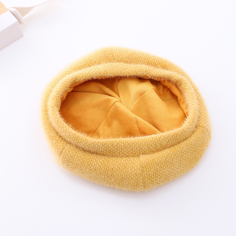 Mũ Beret Vải Cashmere Ấm Áp Họa Tiết Trái Tim Ngọt Ngào Cho Bé Gái