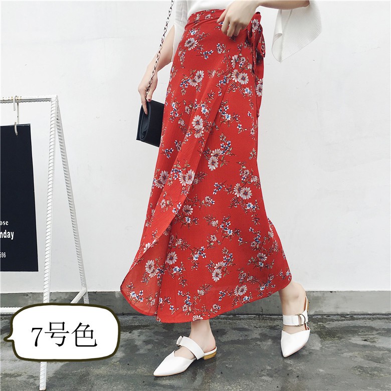 [Free Ship 30K] Chân váy midi họa tiết hoa xẻ tà dáng dài vintage Ulzzang 👑 Vải mềm mịn Hàng Quảng Châu | BigBuy360 - bigbuy360.vn