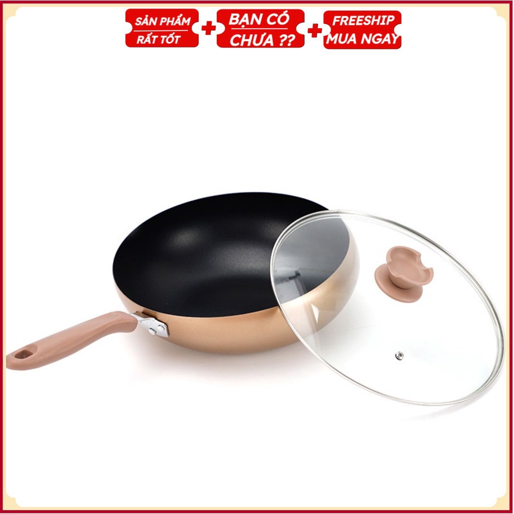 PVN39817 Chảo Đáy Từ Sâu Lòng Chống Dính Kèm Vung Kính Cường Lực .
