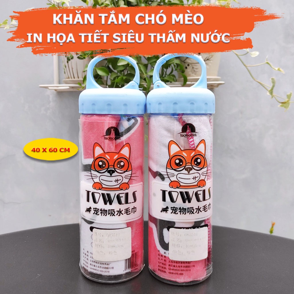 Khăn tắm cao cấp siêu thấm cho chó mèo Taotaopet