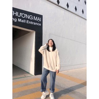 Áo sweater cổ tròn lông cừu