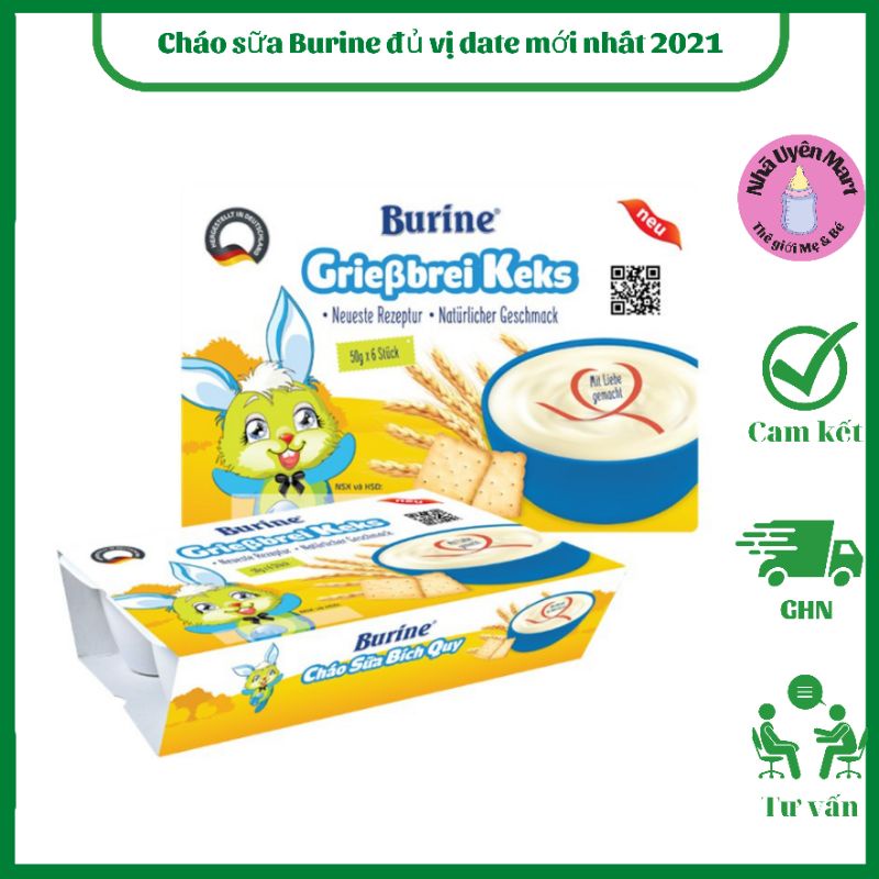 Cháo sữa Burine đủ vị date mới nhất