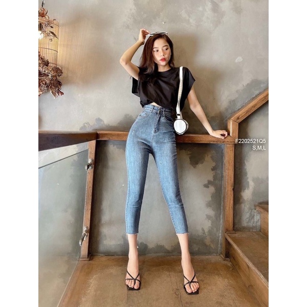 Về sll  🌺 Quần jean ôm 7 tấc lưng cao! HÀNG VNXK