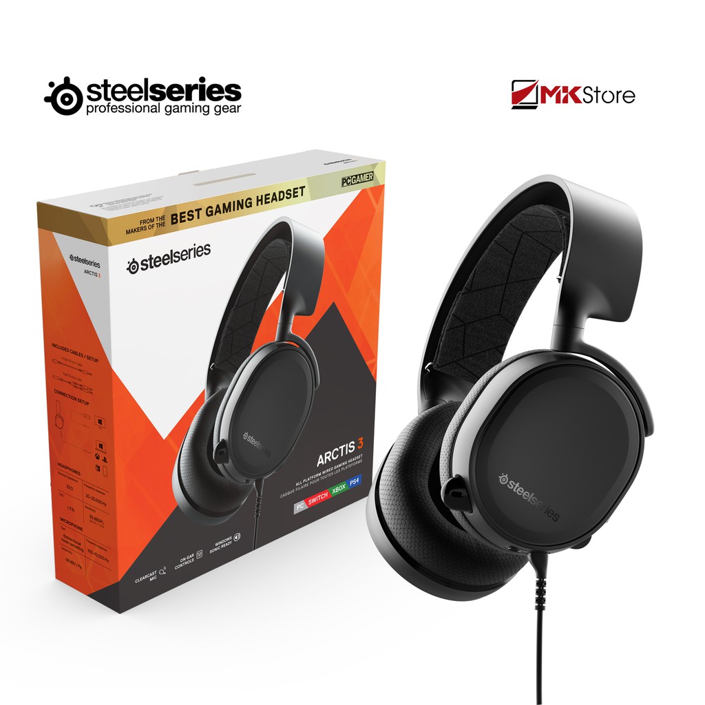 Tai nghe chơi game SteelSeries Arctis 3 2019 (7.1 Surround) Black