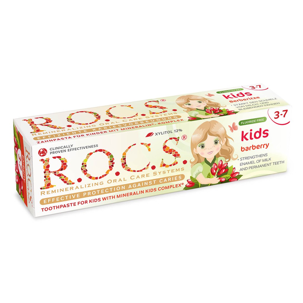 Kem đánh răng trẻ em ROCS. vị Barberry 45g