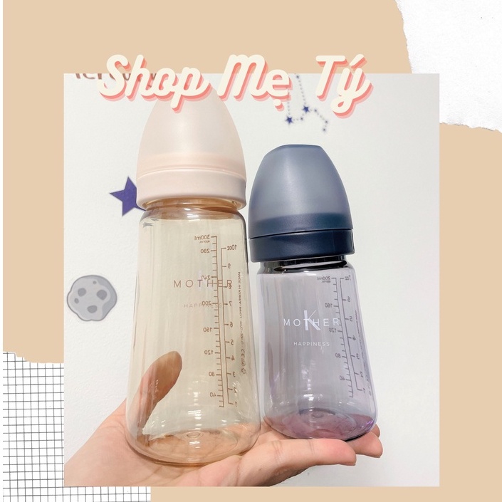 (TẶNG STICKER) Bình sữa Mother-K PPSU Hàn Quốc 180ml/ 280ml thương hiệu MotherK (có hỗ trợ thay núm)