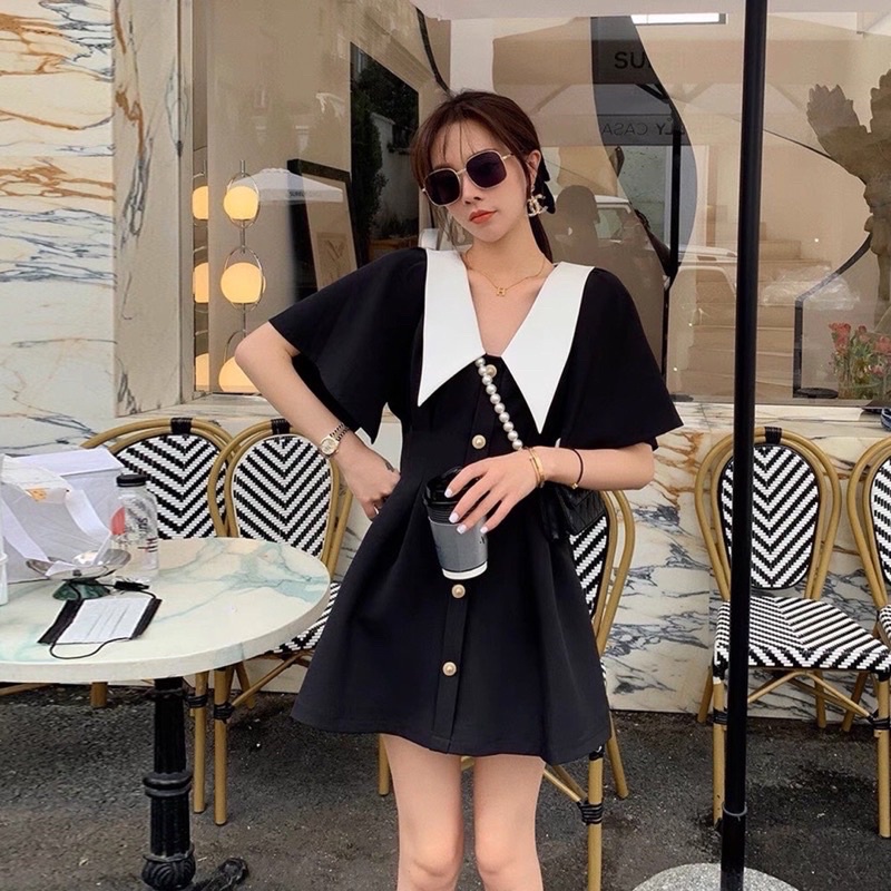 VÁY CỔ TRẮNG CHIẾT EO BIGSIZE  Bèo Béo Bigsize