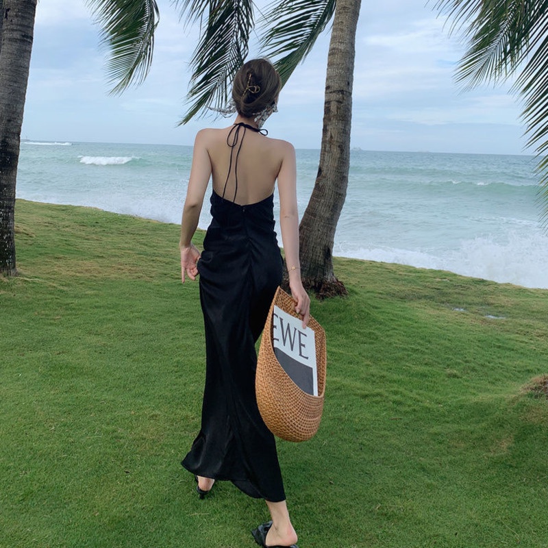 Đầm hai dây chất liệu satin dành cho nữ