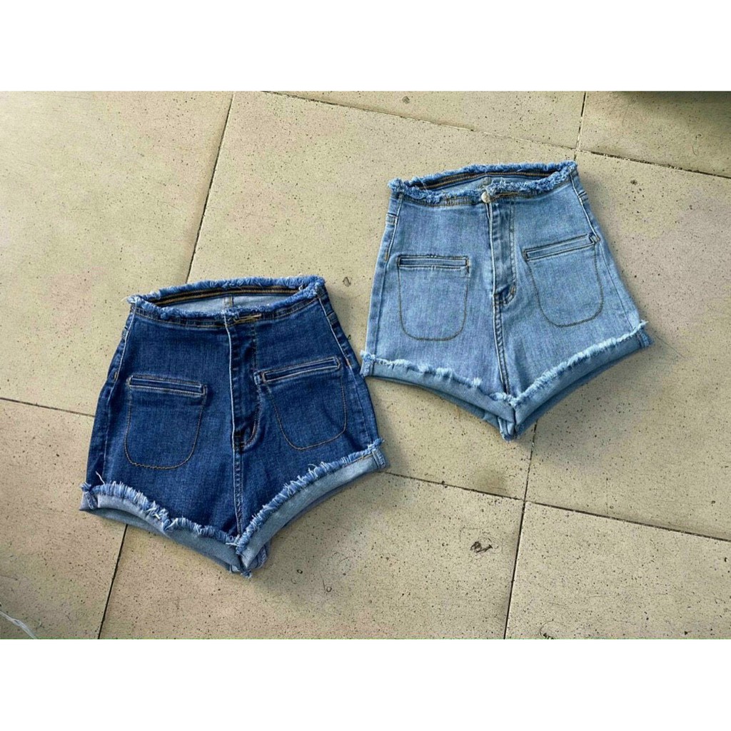 Quần jean đùi 2 túi ôm dáng body chất jean đẹp