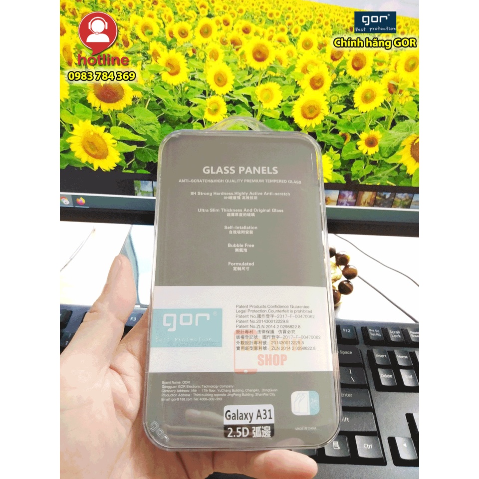 Bộ 2 Kính Cường Lực Samsung Galaxy S20 FE/S21 FE/A50/A70/A52/S10e/S10 Lite/Note 10 Lite...hãng GOR cao cấp