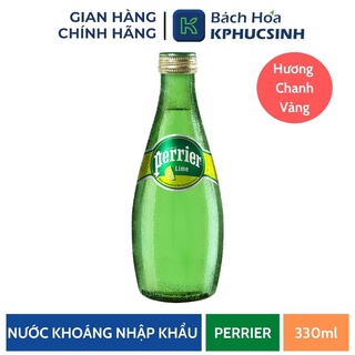 Nước khoáng có gas hương chanh vàng Perrier 33cl KPHUCSINH - Hàng Chính Hãng