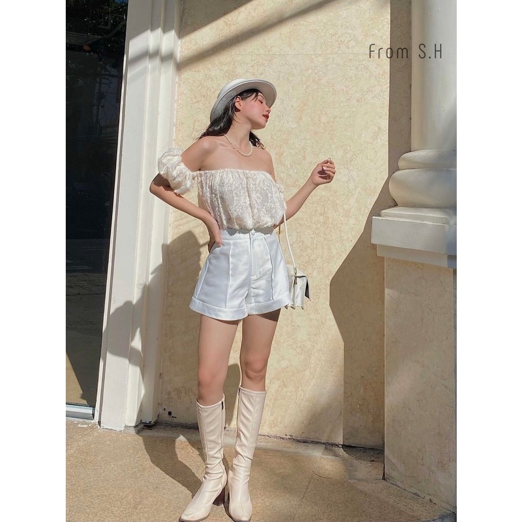 Áo trễ vai hoa xù siêu xinh