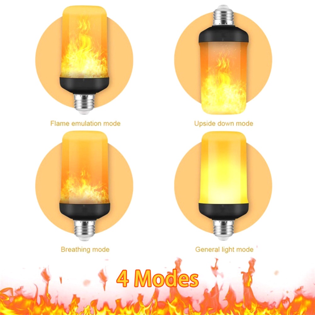 E26 E27 B22 Đèn LED ngọn lửa Bóng đèn ngô Nhấp nháy sáng tạo Bóng đèn LED mô phỏng hiệu ứng ngọn lửa động Ac85v-265v cho gia đình