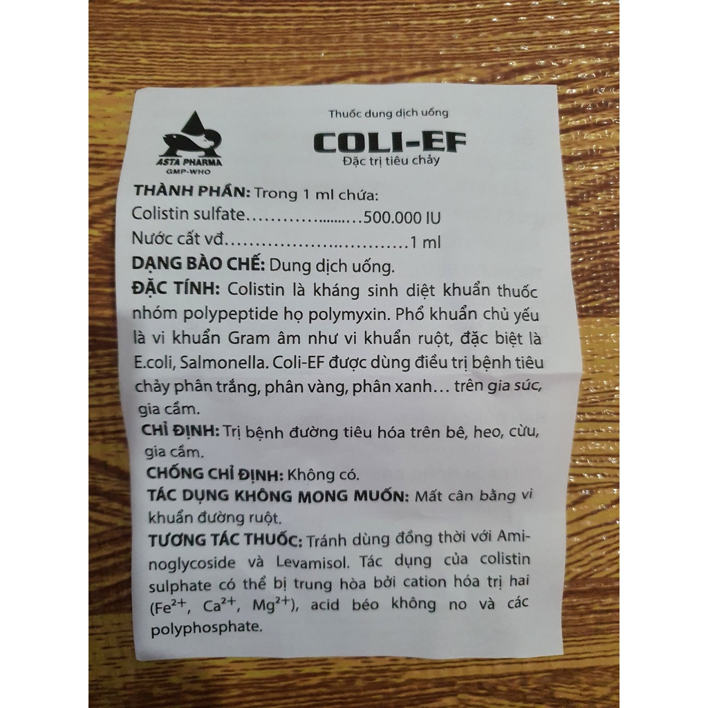 Coli-ef chuyên dụng cho Thỏ bị tiêu chảy, đi ngoài phân lỏng