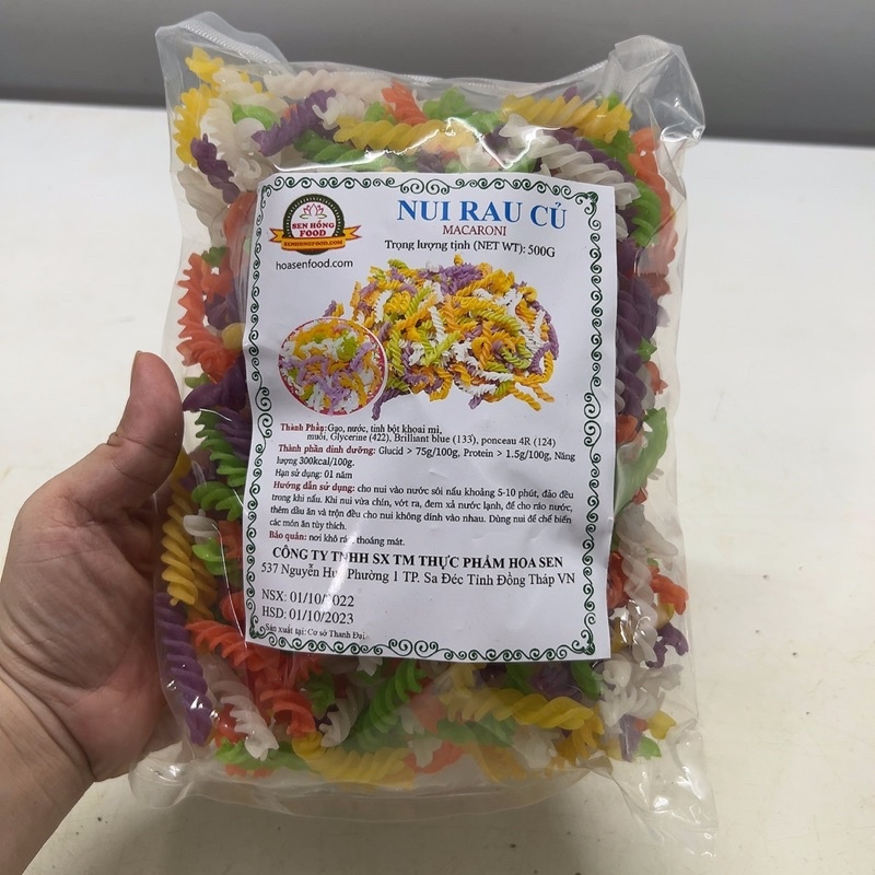 NUI XOẮN RAU CỦ Bịch 500gr