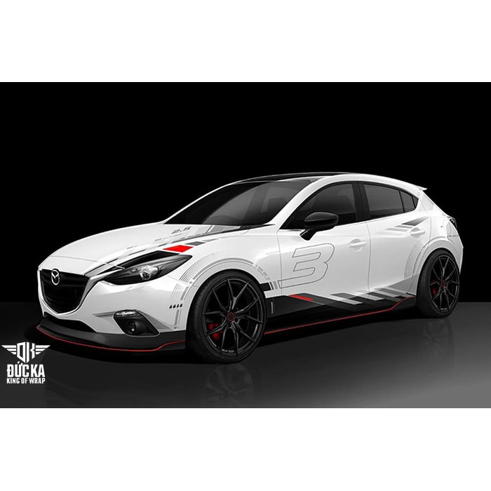 Decal tem sườn xe Mazda 3 - Decal cao cấp chính hãng 3 lớp