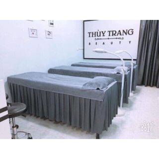 Ga giường (tặng vỏ gối): ga phủ giường spa, giường phun xăm, nối mi chất thun có giãn