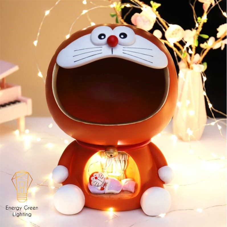 Đèn Ngủ Trang Trí Hình Doraemon Energy Green Lighting Kiêm Đựng Chìa Khoá Bánh Kẹo Phụ Kiện 4 Mẫu Khác Nhau