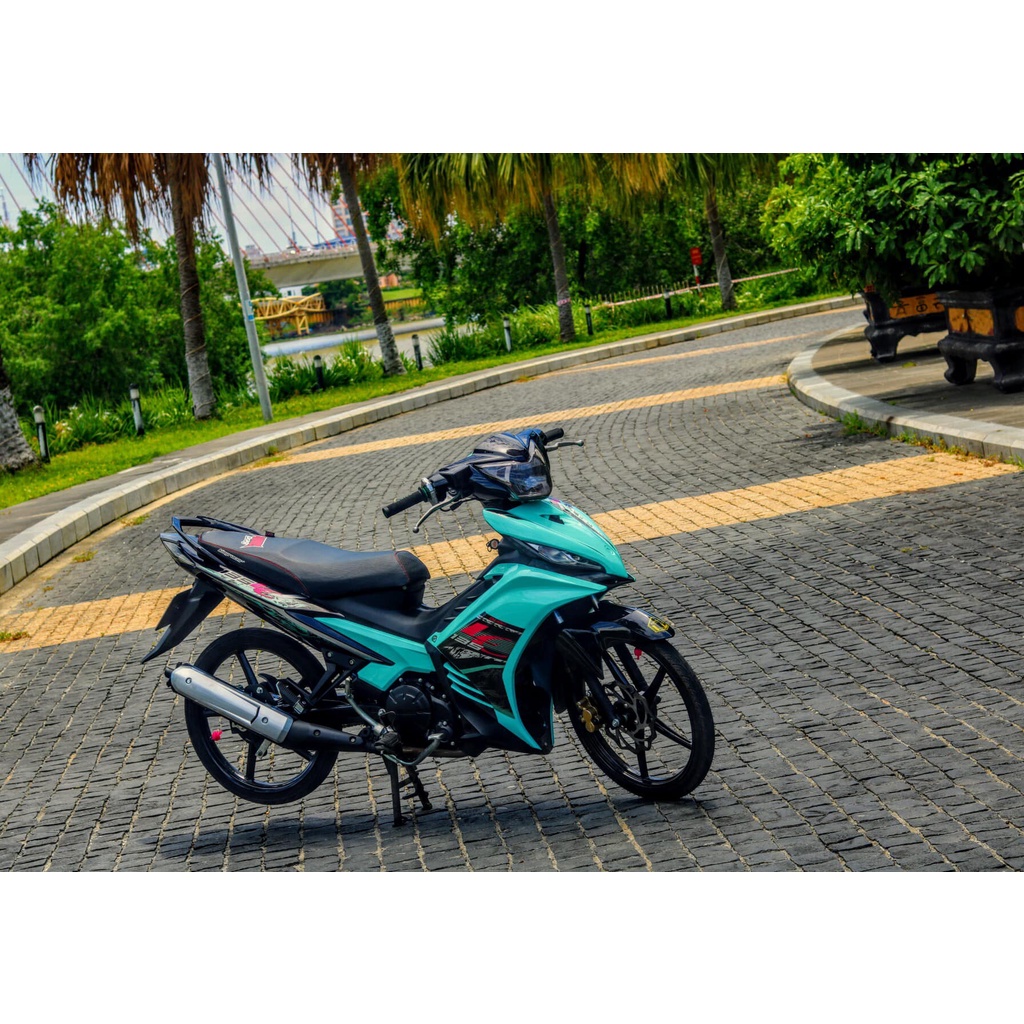Tem /decal Rời Dán Xe Exciter 135 Mẫu LC Xanh Ngọc Cực Hot, Hàng 3 Lớp Chất Lượng Cao