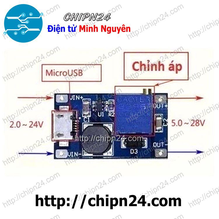 Mạch Nguồn Tăng áp Mini HT016 2577 2A 6W