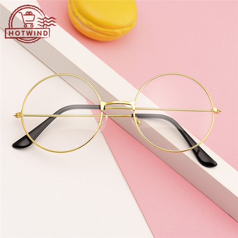 2 mắt kính gọng tròn chất liệu hợp kim