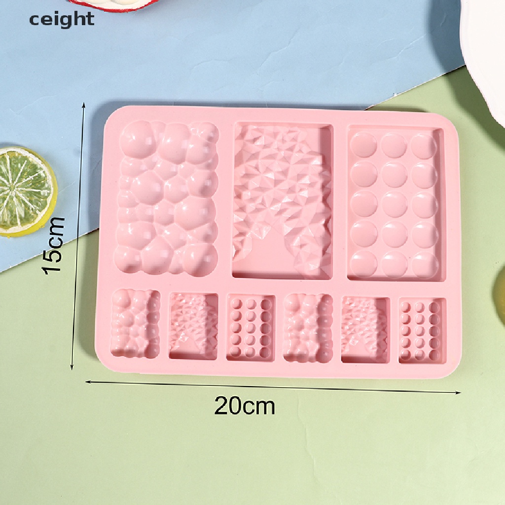 Khuôn silicone mềm 9 ngăn làm bánh kẹo/ sô cô la/ bánh quế tiện dụng