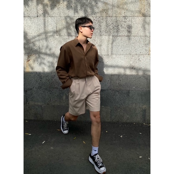 SIAM SƠMI DÀI TAY 1 TÚI ĐƠN GIẢN NAM NŨ ĐỀU BẬN XINH 2 MÀU NÂU VÀ GHI FORM RỘNG