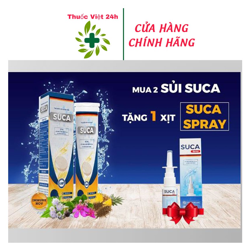 Mua 2 Sủi Tặng 1 xịt xoang Suca - Giúp Cải Thiện Các Biểu Hiện Khó Chịu Do Viêm Mũi & Viêm Xoang - Thuốc Việt 24h