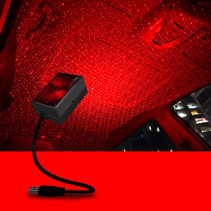 Đèn Led Tạo Hiệu Ứng Bầu Trời Đầy Sao Xoay 360 Độ Kèm Sạc Usb Cho Xe Hơi
