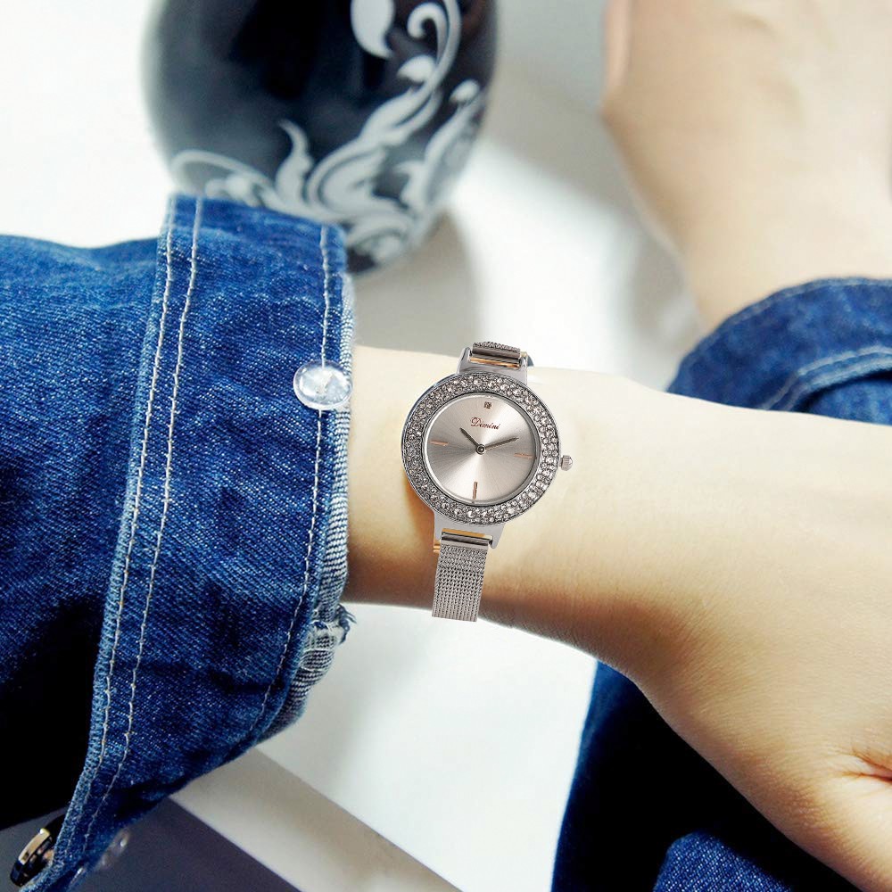 [SANG CHẢNH] Đồng hồ nữ DIMINI 1309 Princess đính đá dây thép lụa nhỏ xinh | BigBuy360 - bigbuy360.vn