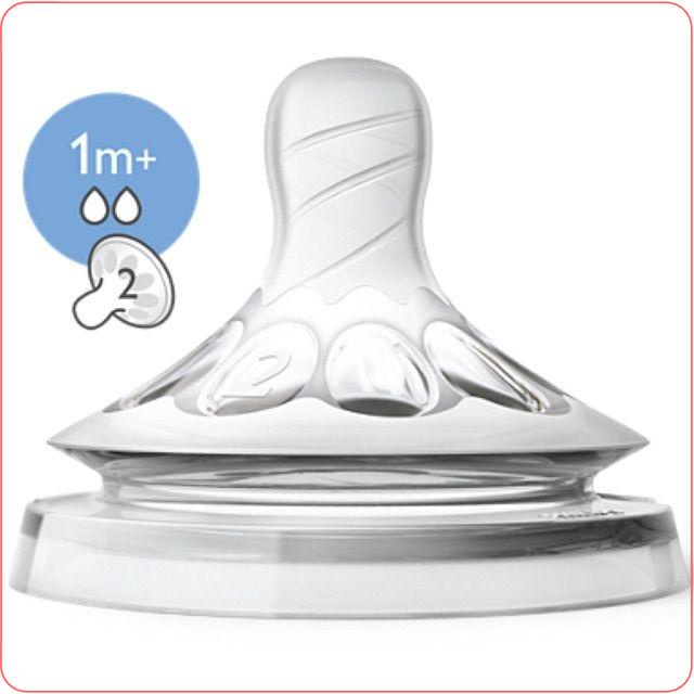 Núm ty Avent Natural số 2 lẻ 1 cái cho bé 1 tháng +