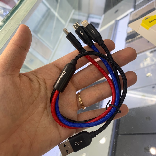 Cáp sạc đa năng 3 in1 đài 30cm ( Hàng chính hãng Baseus )
