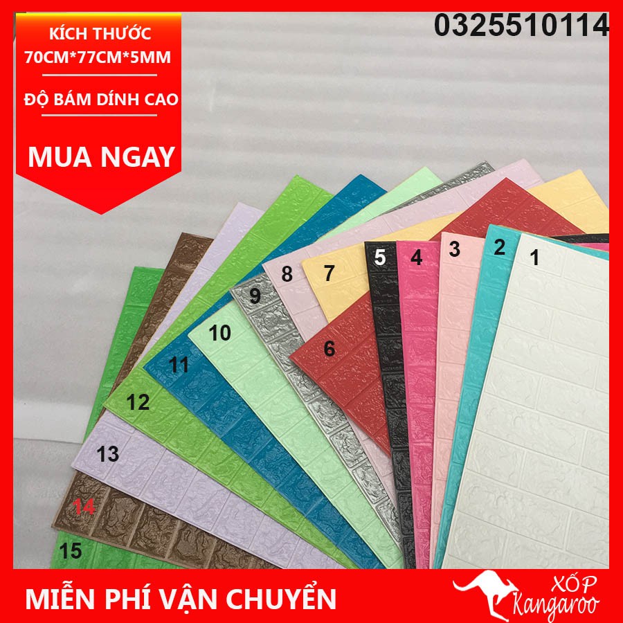 [Mã LIFEHLDEC giảm 10% đơn 99k] MIẾNG XỐP DÁN TƯỜNG 3D CHỐNG ẨM CÁCH ÂM CÁCH NHIỆT KT 70cm x 77cm DÀY 3MM | BigBuy360 - bigbuy360.vn