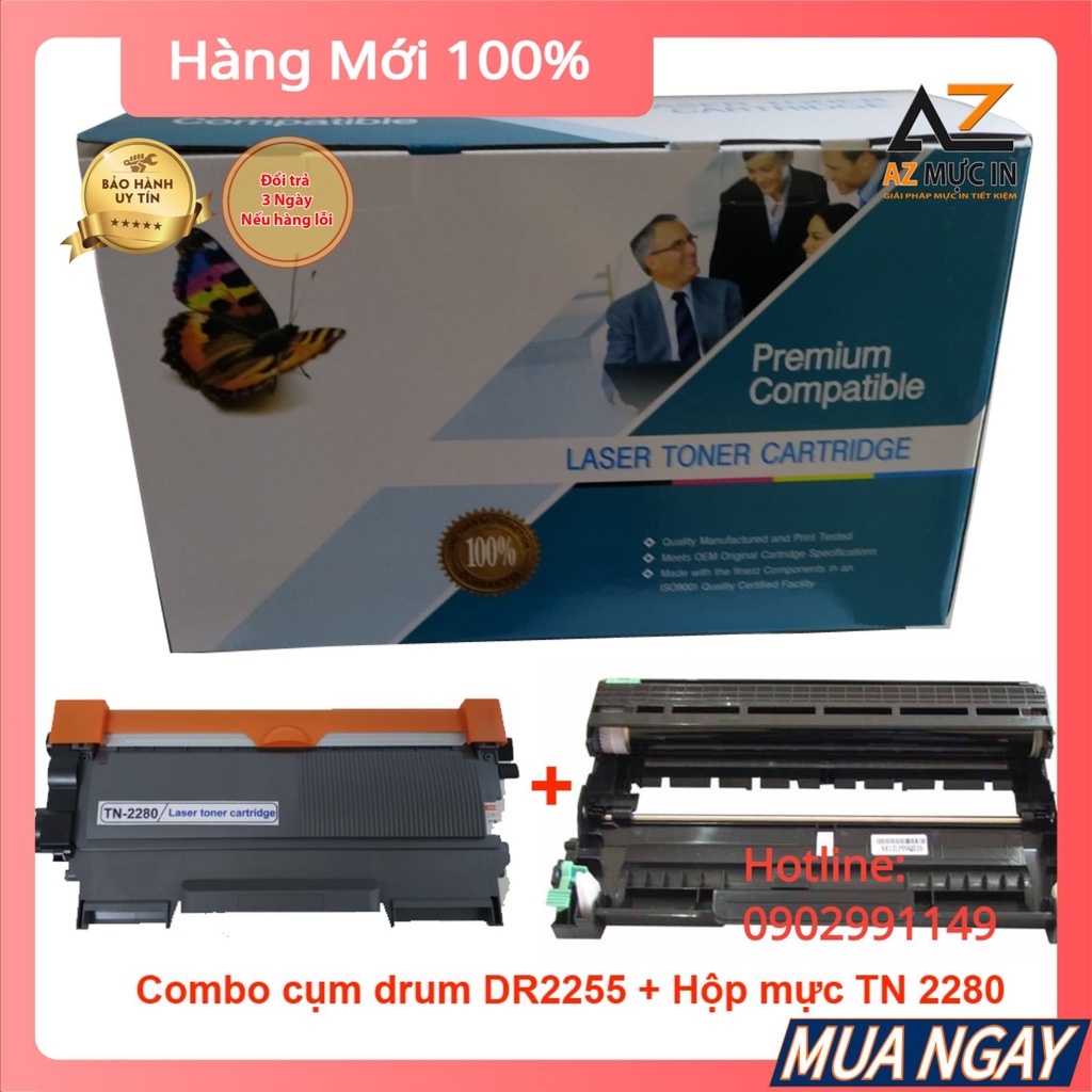 [Bộ Drum DR2255 + Mực TN2280] Mực máy in Brother HL 2240D, 2250DN, 2270DW, MFC 7360, 7860DW, DCP 7050, 7060D