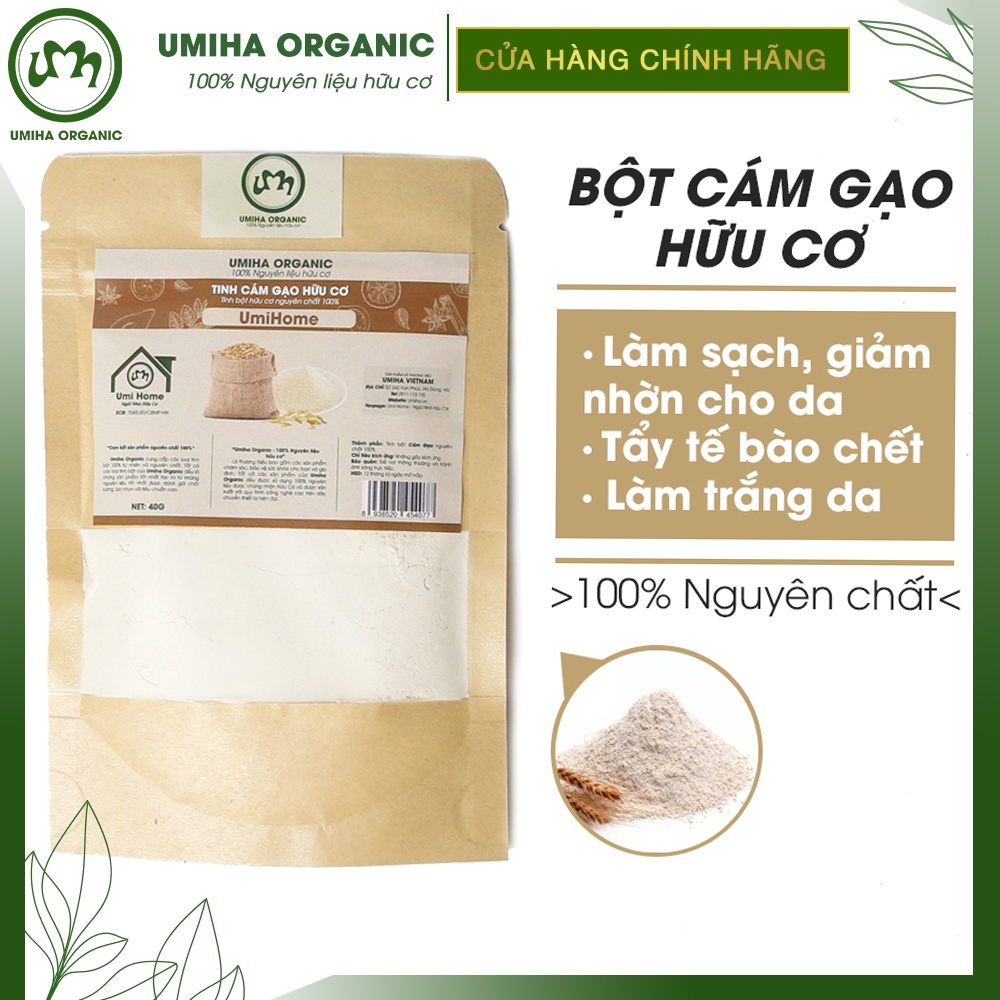 Bột đắp mặt hữu cơ UMIHOME nguyên chất 35G - Dưỡng trắng da, tẩy da chết, cấp ẩm, ngừa mụn - HandMade